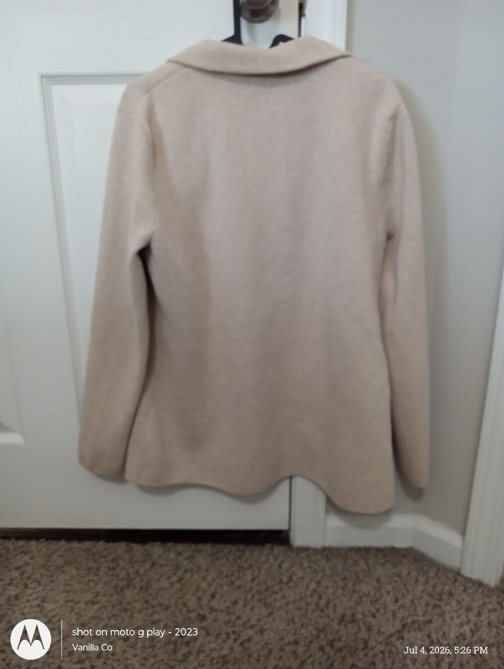J.Crew Sweater Blazer Hthr Light Khaki Large - Picture 4 of 10
